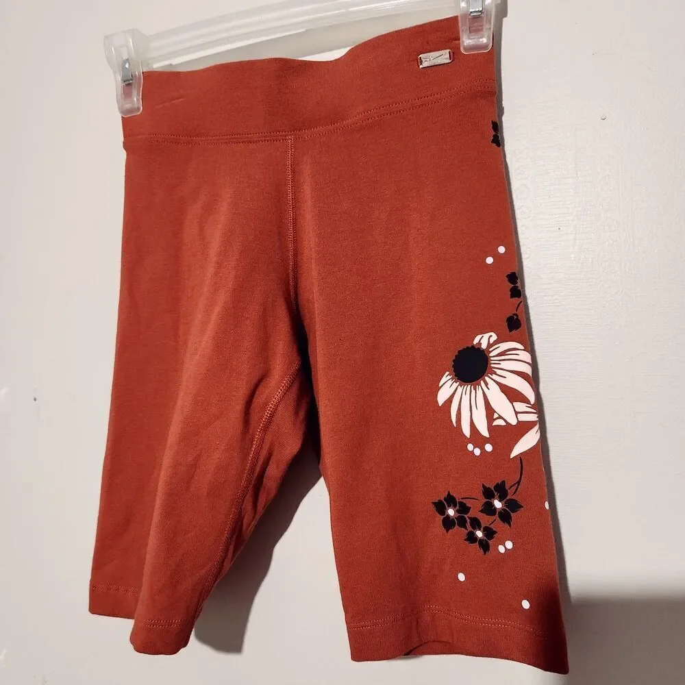 Nike Bike Shorts Womens Size XS Burn Sunshine Color Floral Print